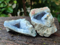 Natural Blue Lace Agate Geode Specimens x 24 From Nsanje, Malawi