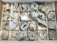 Natural Blue Lace Agate Geode Specimens x 24 From Nsanje, Malawi