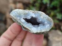 Natural Blue Lace Agate Geode Specimens x 24 From Nsanje, Malawi