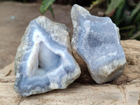 Natural Blue Lace Agate Geode Specimens x 24 From Nsanje, Malawi