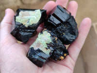 Natural Schorl Black Tourmaline with Hyalite Opal x 12 From Erongo, Namibia