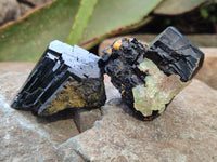 Natural Schorl Black Tourmaline with Hyalite Opal x 12 From Erongo, Namibia