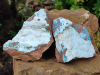 Natural Hemimorphite with Chrysocolla and Stalagmites x 2 From Congo