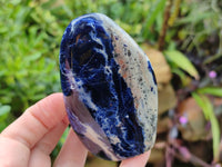 Polished Sodalite Standing Free Forms x 3 From Kunene River, Namibia