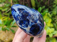 Polished Sodalite Standing Free Forms x 3 From Kunene River, Namibia