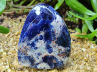 Polished Sodalite Standing Free Forms x 3 From Kunene River, Namibia