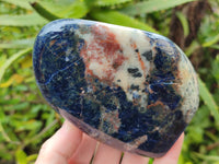 Polished Sodalite Standing Free Forms x 3 From Kunene River, Namibia