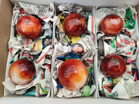 Polished Carnelian Spheres x 6 From Madagascar