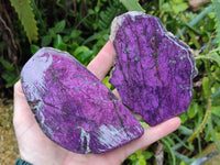 Polished Purpurite Coated with Resin On One Side x 2 From Erongo, Namibia