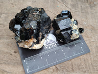 Natural Schorl Black Tourmaline with Fluorite and Hyalite x 6 From Erongo, Namibia