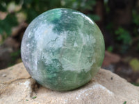 Polished Fluorescent Green Fluorite Spheres x 4 From Madagascar