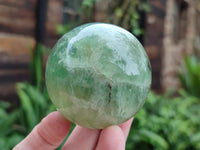 Polished Fluorescent Green Fluorite Spheres x 4 From Madagascar