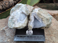 Natural Blue Lace Agate Geode Specimens x 12 From Nsanje, Malawi