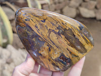 Polished Neolite Standing Free Forms x 3 From Prieska, South Africa