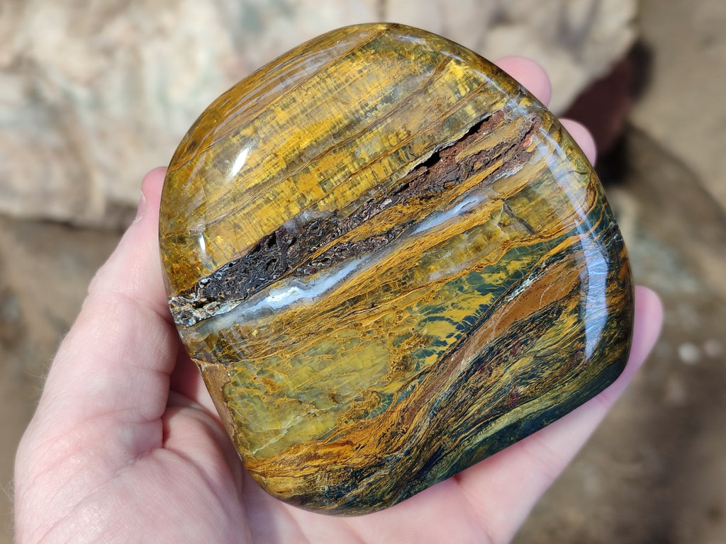Polished Neolite Standing Free Forms x 3 From Prieska, South Africa - Toprock Gemstones and Minerals 