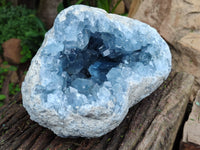 Natural Large Celestite Geode Specimen with Super Blue Central Crystal x 1 From Sakoany, Madagascar