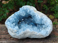 Natural Large Celestite Geode Specimen with Super Blue Central Crystal x 1 From Sakoany, Madagascar