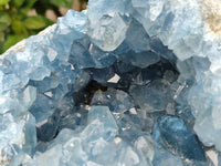 Natural Large Celestite Geode Specimen with Super Blue Central Crystal x 1 From Sakoany, Madagascar