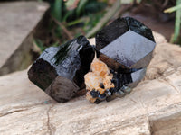 Natural Schorl Black Tourmaline Mercedes Terminated Crystals with Hyalite x 12 From Erongo, Namibia