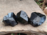 Natural Schorl Black Tourmaline Mercedes Terminated Crystals with Hyalite x 12 From Erongo, Namibia
