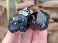 Natural Schorl Black Tourmaline Mercedes Terminated Crystals with Hyalite x 12 From Erongo, Namibia
