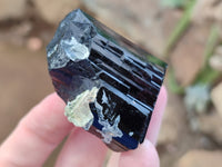 Natural Schorl Black Tourmaline Mercedes Terminated Crystals with Hyalite x 12 From Erongo, Namibia