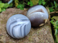 Polished Banded Agate Spheres x 6 From Madagascar