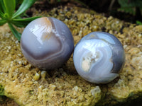Polished Banded Agate Spheres x 6 From Madagascar