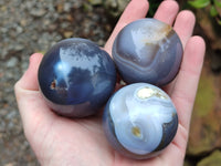 Polished Banded Agate Spheres x 6 From Madagascar
