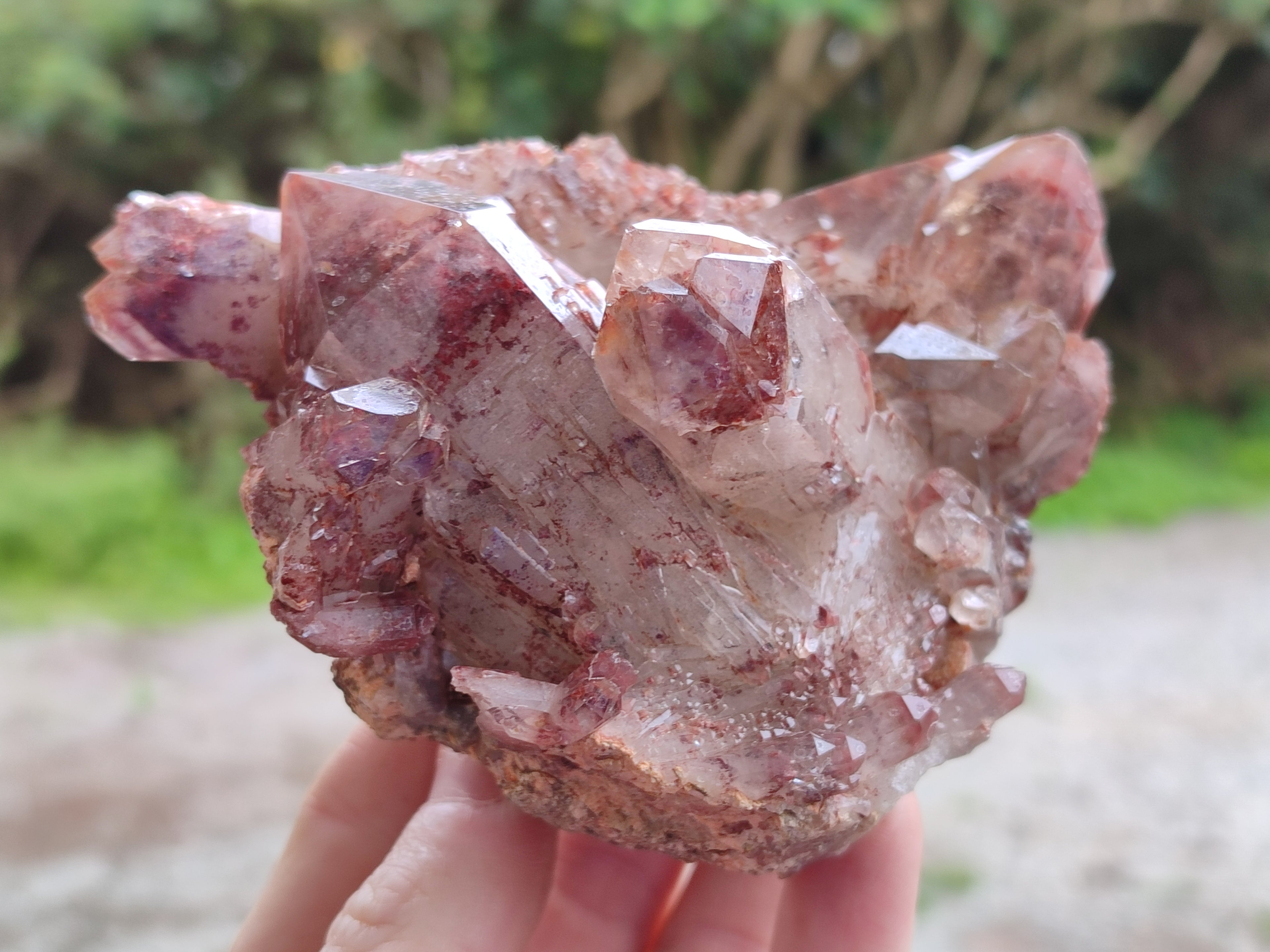 Natural Red Hematoid Quartz Clusters x 4 From Karoi, Zimbabwe - Toprock Gemstones and Minerals 