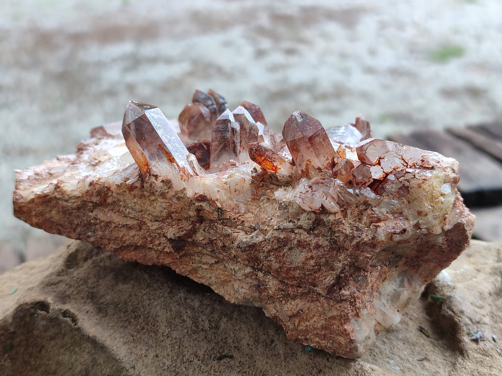 Natural Red Hematoid Quartz Clusters x 4 From Karoi, Zimbabwe - Toprock Gemstones and Minerals 