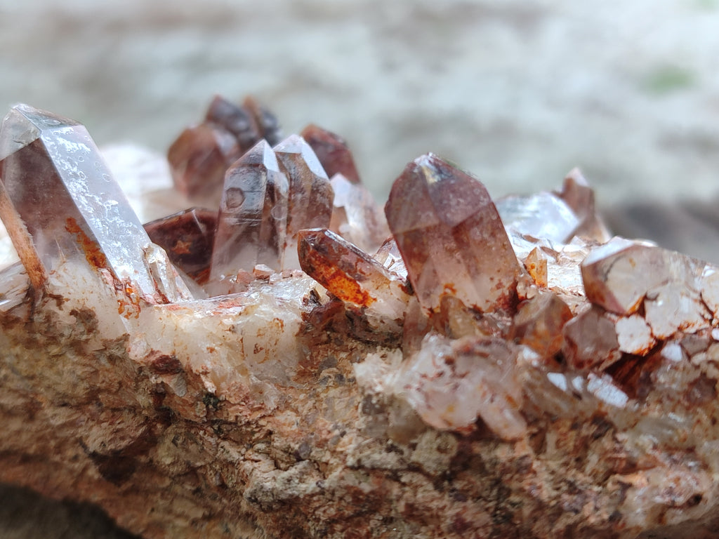 Natural Red Hematoid Quartz Clusters x 4 From Karoi, Zimbabwe - Toprock Gemstones and Minerals 