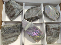 Polished on One Side Labradorite Slabs x 6 From Tulear, Madagascar