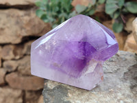 Polished Window Amethyst Quartz Crystals x 2 From Akansobe, Madagascar