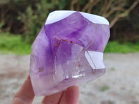 Polished Window Amethyst Quartz Crystals x 2 From Akansobe, Madagascar