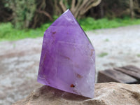 Polished Window Amethyst Quartz Crystals x 2 From Akansobe, Madagascar
