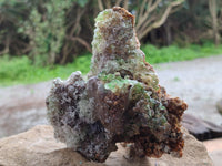 Natural Fluorescent Opal Hyalite with Schorl Tourmaline Specimens x 2 From Erongo, Namibia