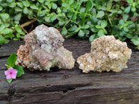 Natural Fluorescent Opal Hyalite with Schorl Tourmaline Specimens x 2 From Erongo, Namibia
