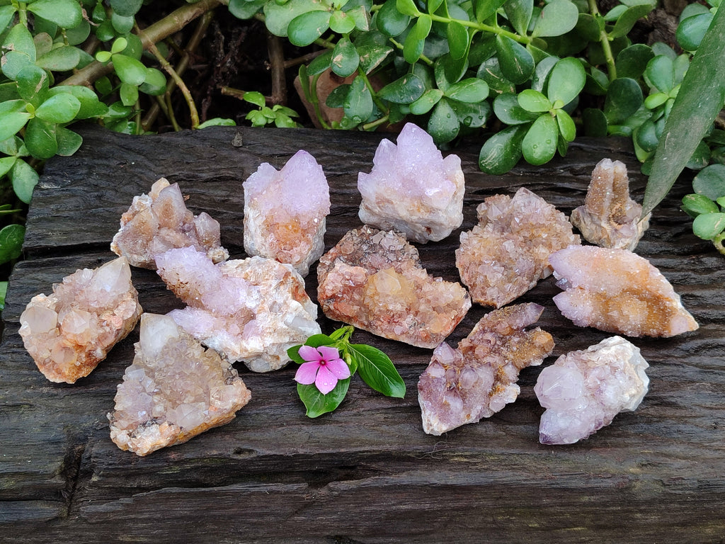 Natural Amethyst Spirit Quartz Clusters x 12 From Boekenhouthoek, South Africa - Toprock Gemstones and Minerals 