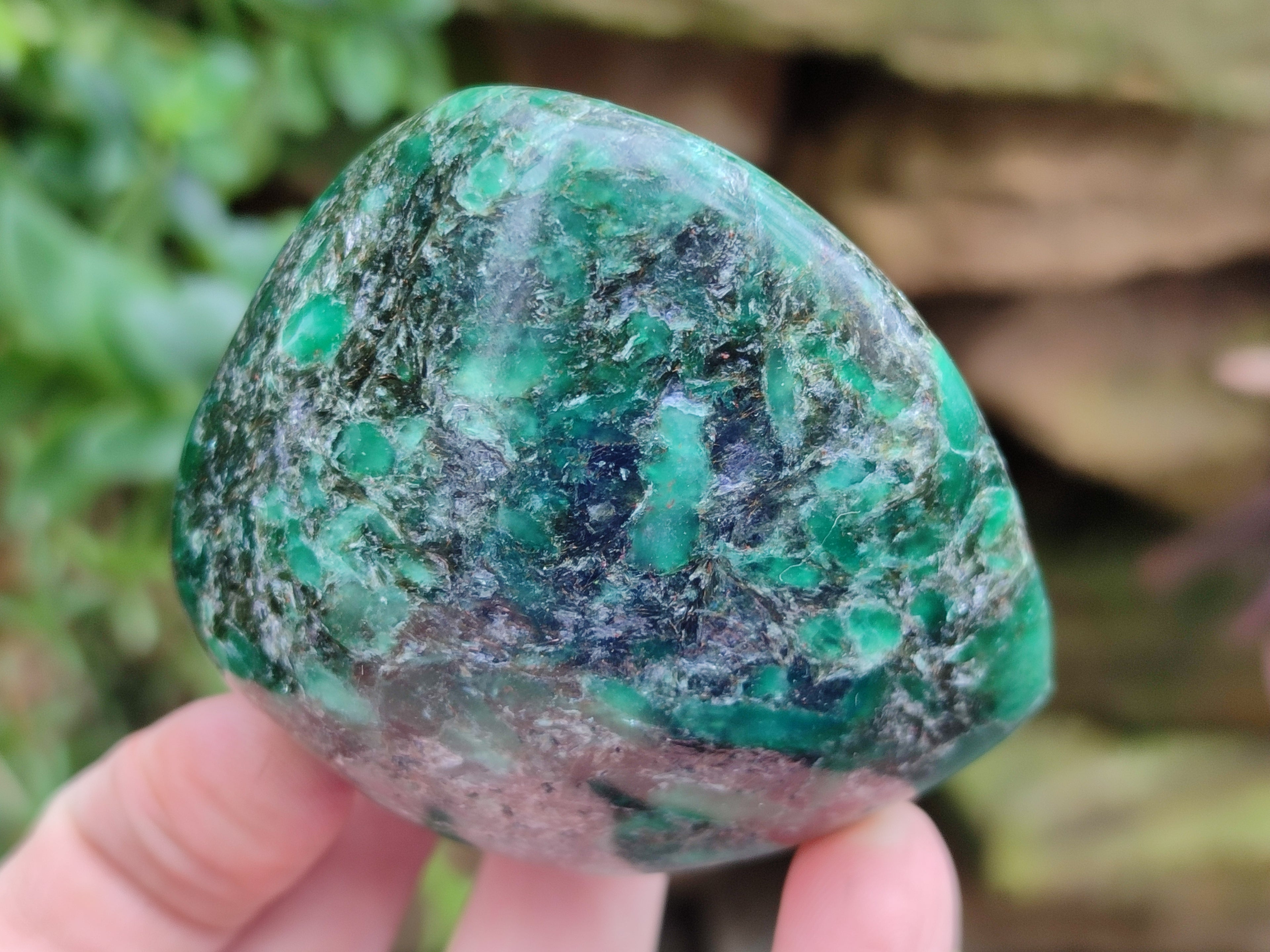 Polished Emerald Mica In Matrix Standing Free Forms x 6 From Mutoko, Zimbabwe - Toprock Gemstones and Minerals 