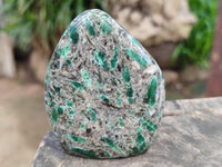 Polished Emerald Mica In Matrix Standing Free Forms x 6 From Mutoko, Zimbabwe