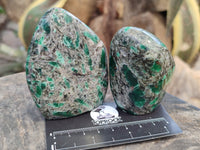 Polished Emerald Mica In Matrix Standing Free Forms x 6 From Mutoko, Zimbabwe
