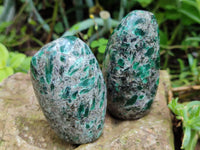 Polished Emerald Mica In Matrix Standing Free Forms x 6 From Mutoko, Zimbabwe