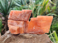 Natural Sunset Orange Rhombohedron Calcite Specimens x 24 From Spitzkop, Namibia