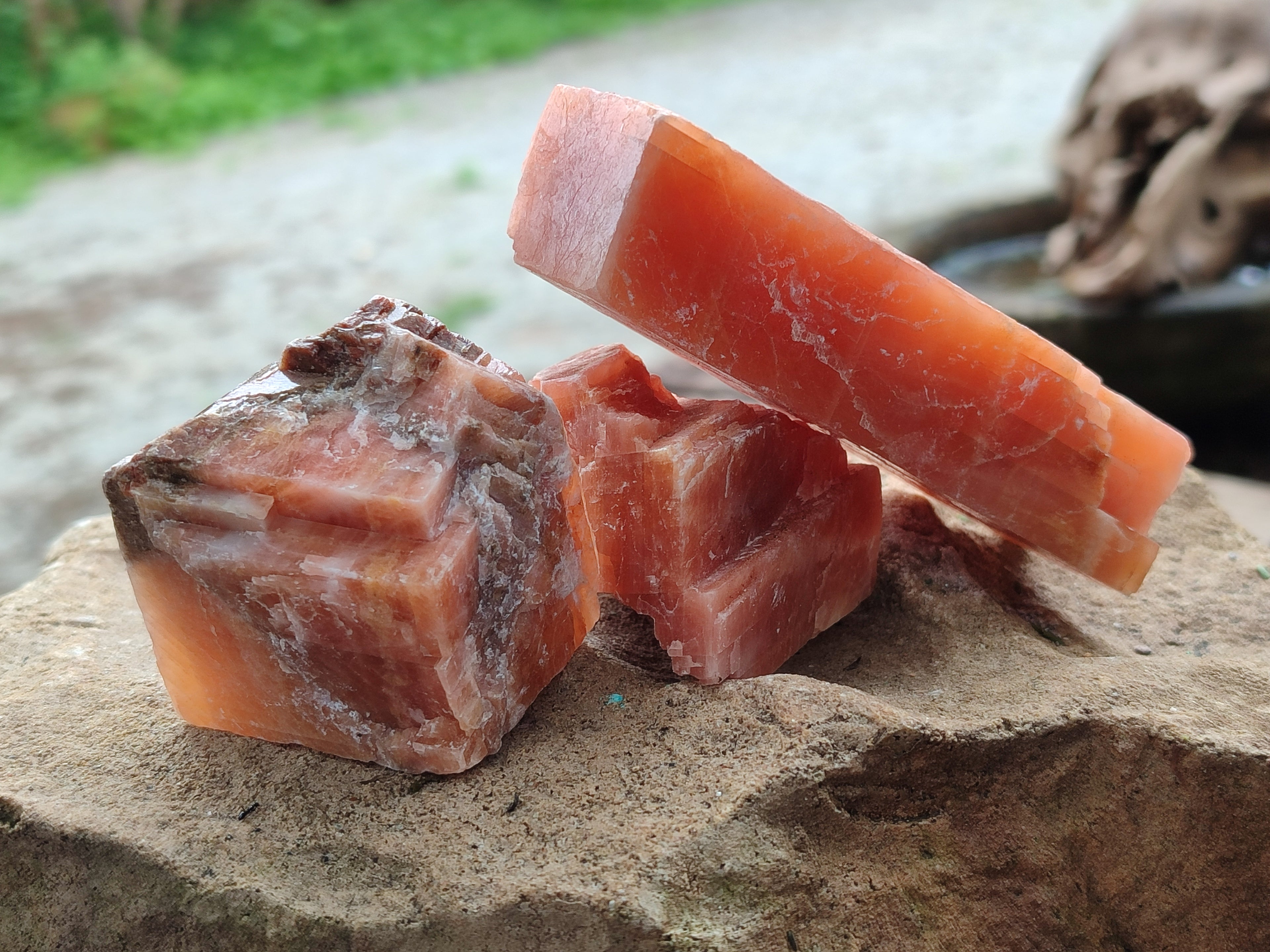 Natural Sunset Orange Rhombohedron Calcite Specimens x 24 From Spitzkop, Namibia - Toprock Gemstones and Minerals 