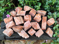 Natural Sunset Orange Rhombohedron Calcite Specimens x 24 From Spitzkop, Namibia