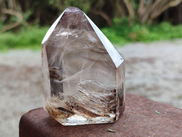 Polished Inclusion Quartz Points with Rutile x 6 from Madagascar
