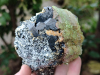 Natural Schorl Black Tourmaline Floater Crystal with Feldspar and Hyalite x 1 From Erongo, Namibia