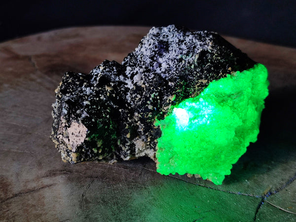 Natural Schorl Black Tourmaline Floater Crystal with Feldspar and Hyalite x 1 From Erongo, Namibia