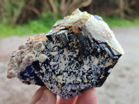 Natural Schorl Black Tourmaline Floater Crystal with Feldspar and Hyalite x 1 From Erongo, Namibia